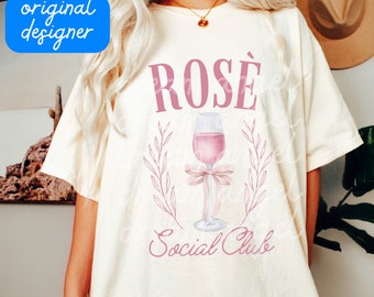 rosè png rose wine club coquette cocktail lounge social babes girly club bachelorette party shirt design sublimation digital download