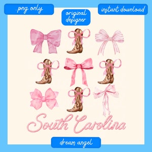 coquette png aesthetic south carolina rodeo boots bows social club soft girl era cowgirl trendy preppy sublimation digital download