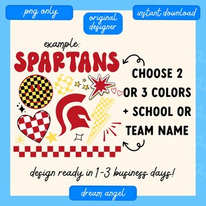 custom school mascot png design school team spirit week groovy team aesthetic social club trendy preppy sublimation digital download