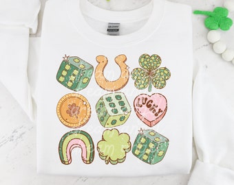 st. patrick&#39;s day png 3x3 designs lucky charm feeling lucky green beer shamrock rainbow aesthetic st pattys day sublimation digital download