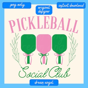 pickleball png aesthetic coquette sports design trendy social babes girls athletic club girly preppy season sublimation digital download