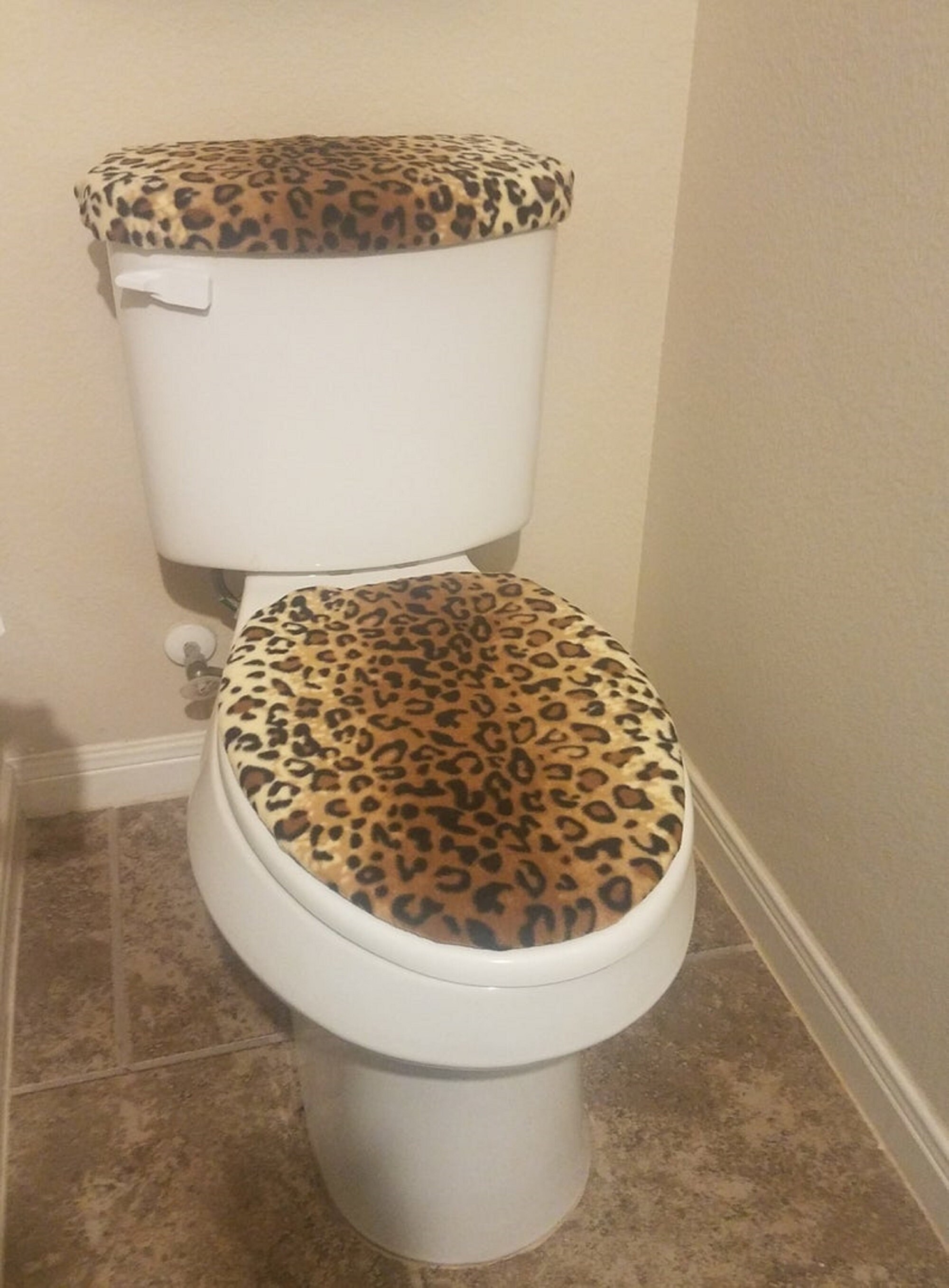 Leopard Print Fleece Toilet Lid & Tank Top Cover Set Etsy