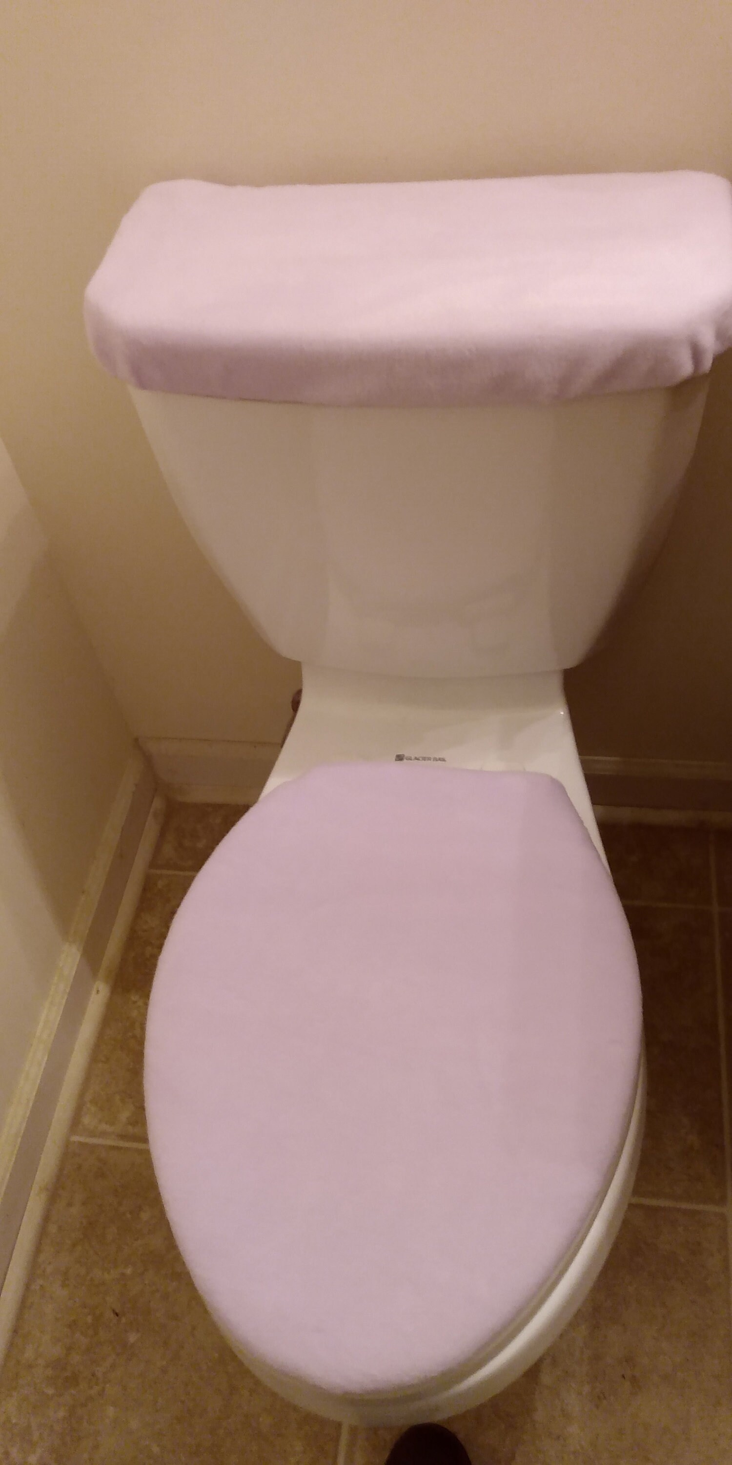 Solid Lilac Fleece Toilet Lid & Tank Top Cover Set Etsy