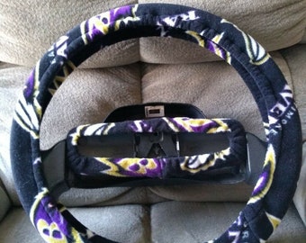 Baltimore Ravens-set van fleece stuurwiel en achteruitkijkspiegel