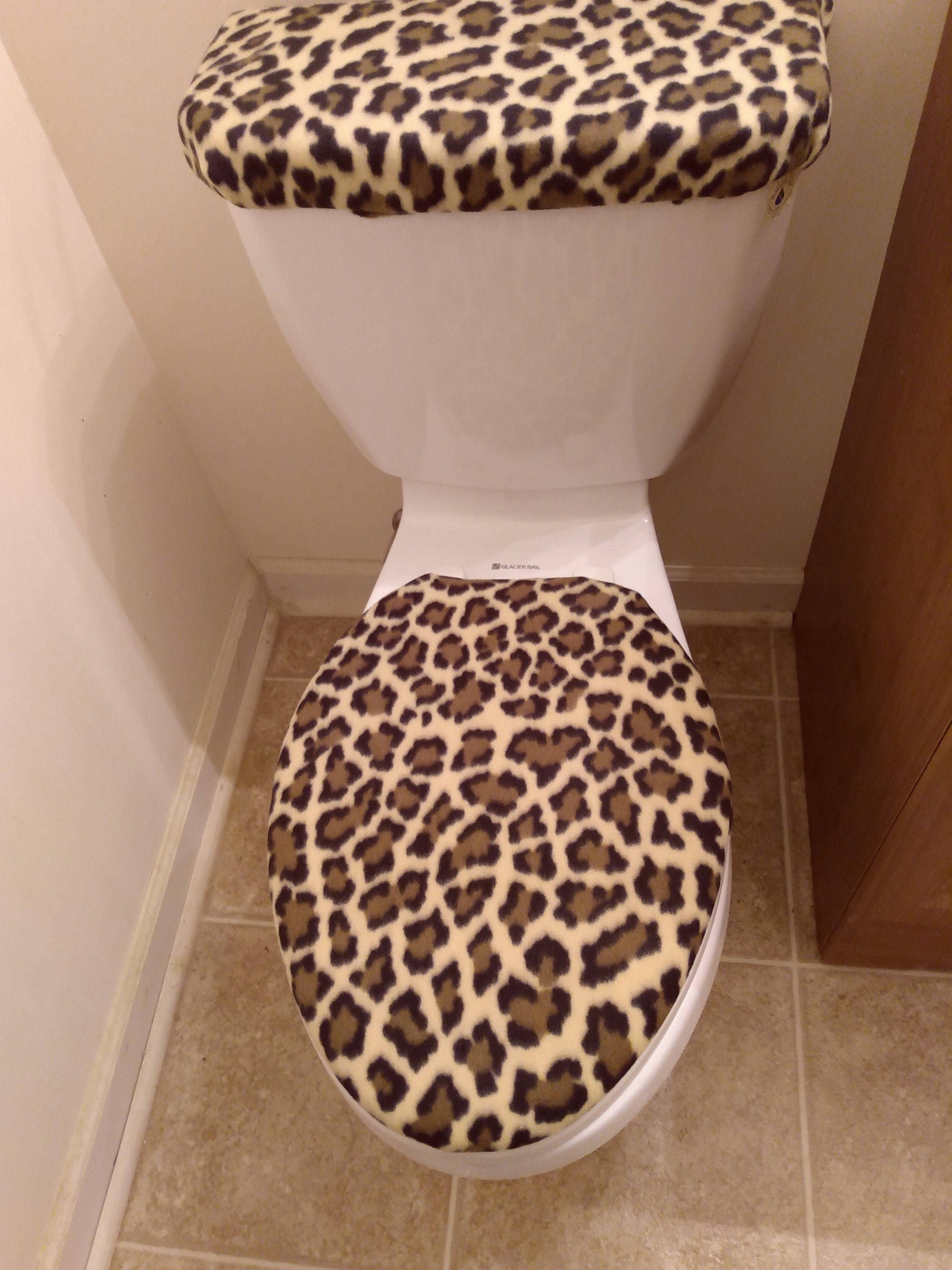 Leopard Print Fleece Toilet Lid & Tank Cover Set Etsy