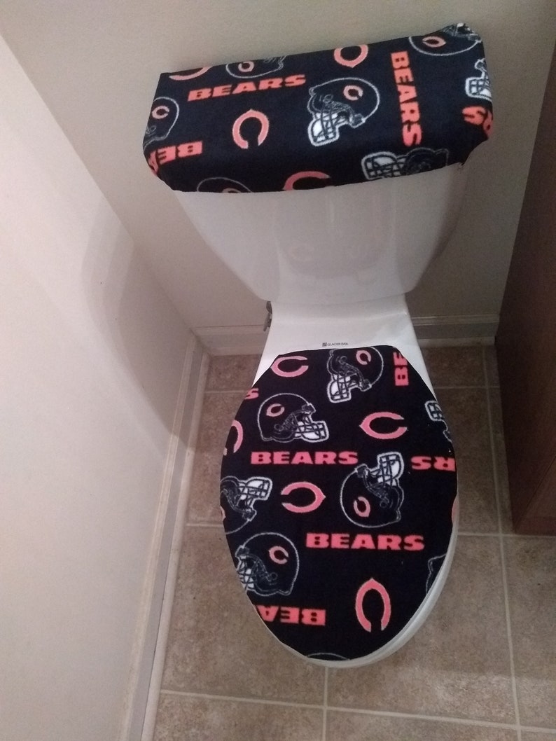 Chicago Bears Tossed Fleece Toilet Lid & Tank Cover Set Etsy