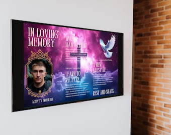 Bewerkbaar (doe-het-zelf), overlijdensbericht, afdrukbaar rouwprogramma, directe digitale download