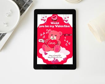 Bewerkbare Valentijnsdagkaart, Afdrukbaar, Direct digitaal downloaden