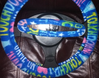 Football Talk-set van fleece stuurwiel en achteruitkijkspiegel