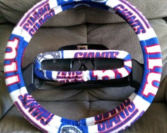 New York Gaints-set fleece stuurwiel en achteruitkijkspiegel