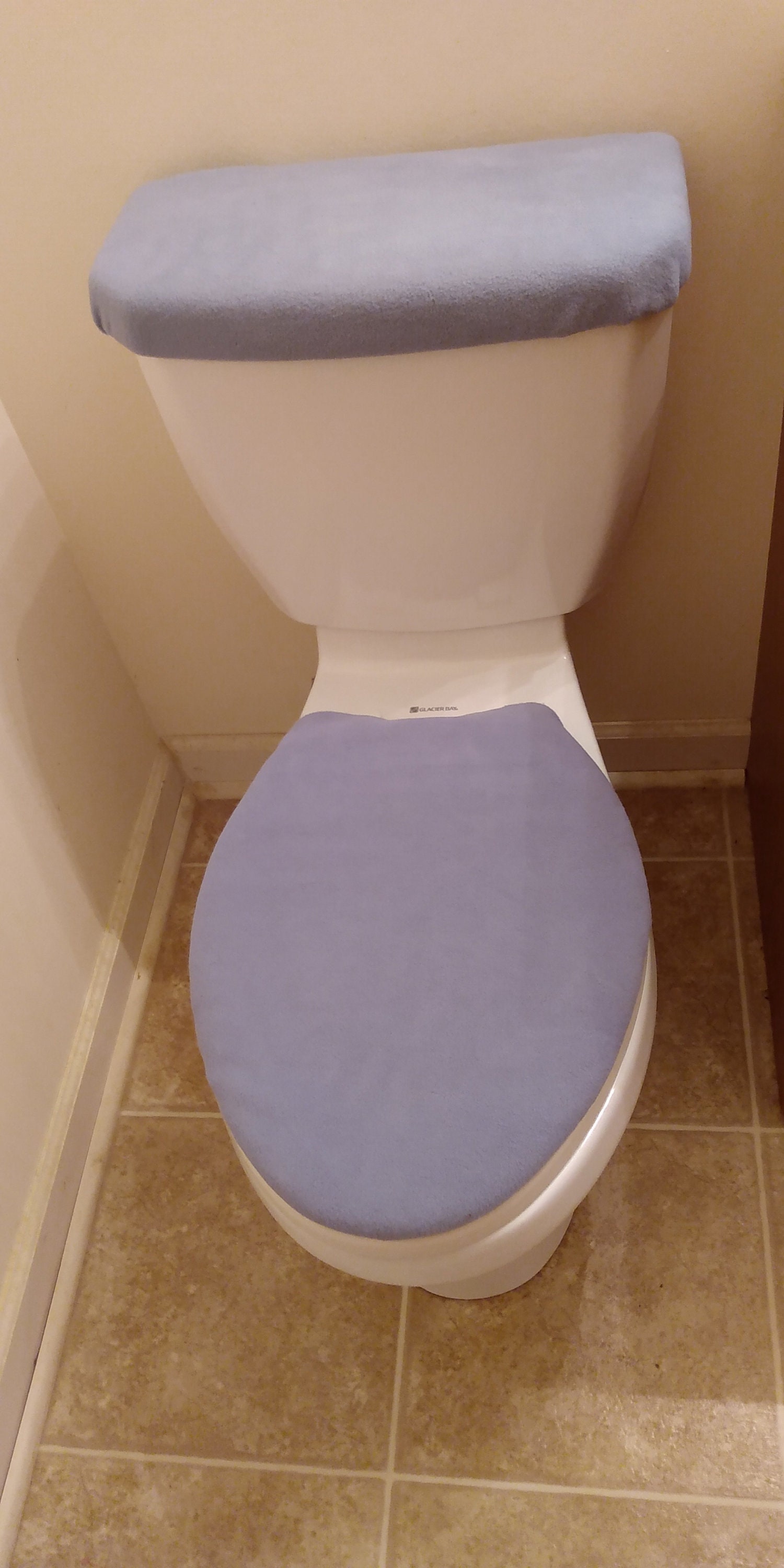 Light Gray Solid Fleece Toilet Lid & Tank Cover Set Etsy