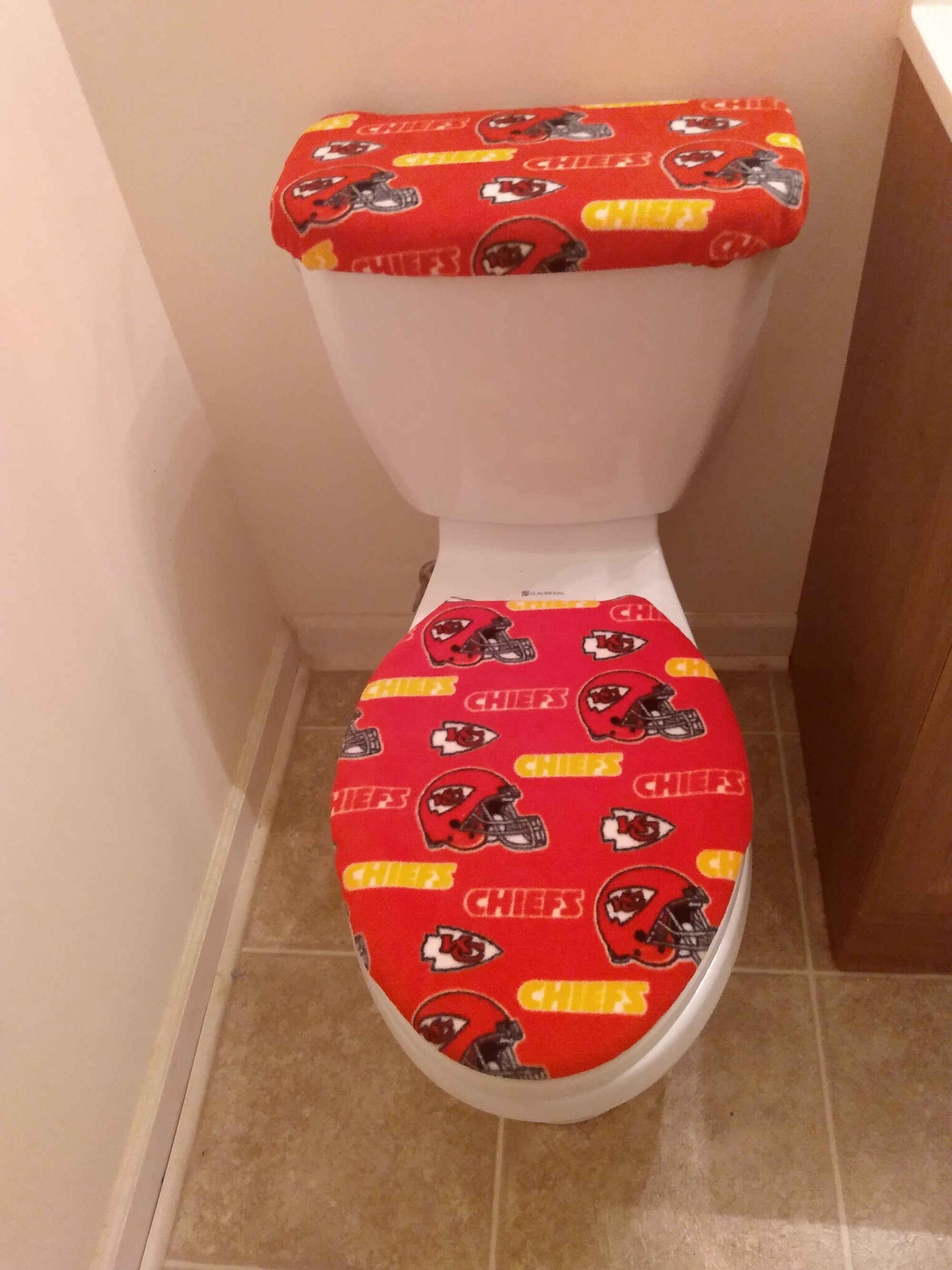 Kansas City Chiefs Fleece Toilet Seat and Tank Top Cover Set Etsy