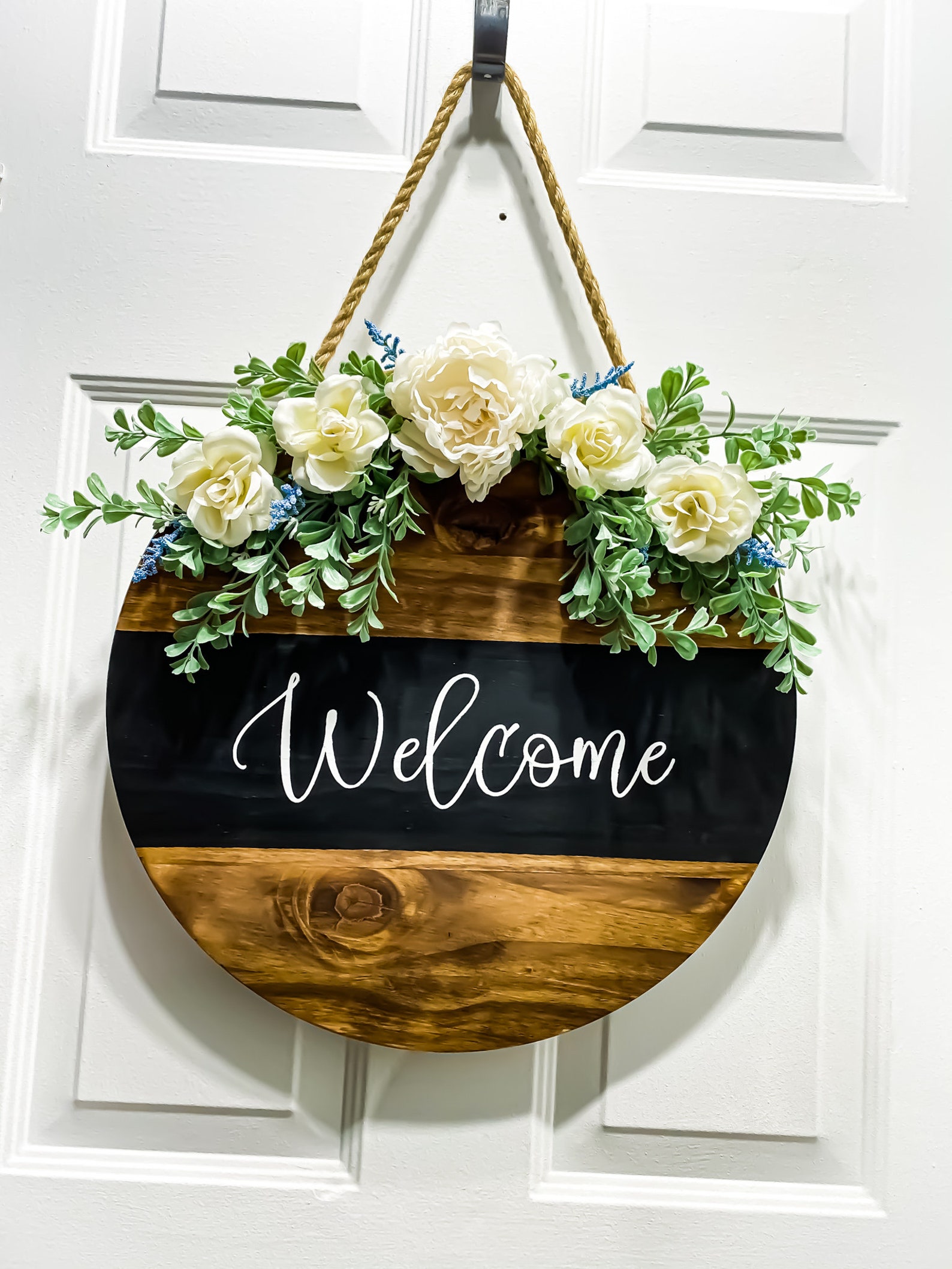 Wooden Sign with Flowers Etsy