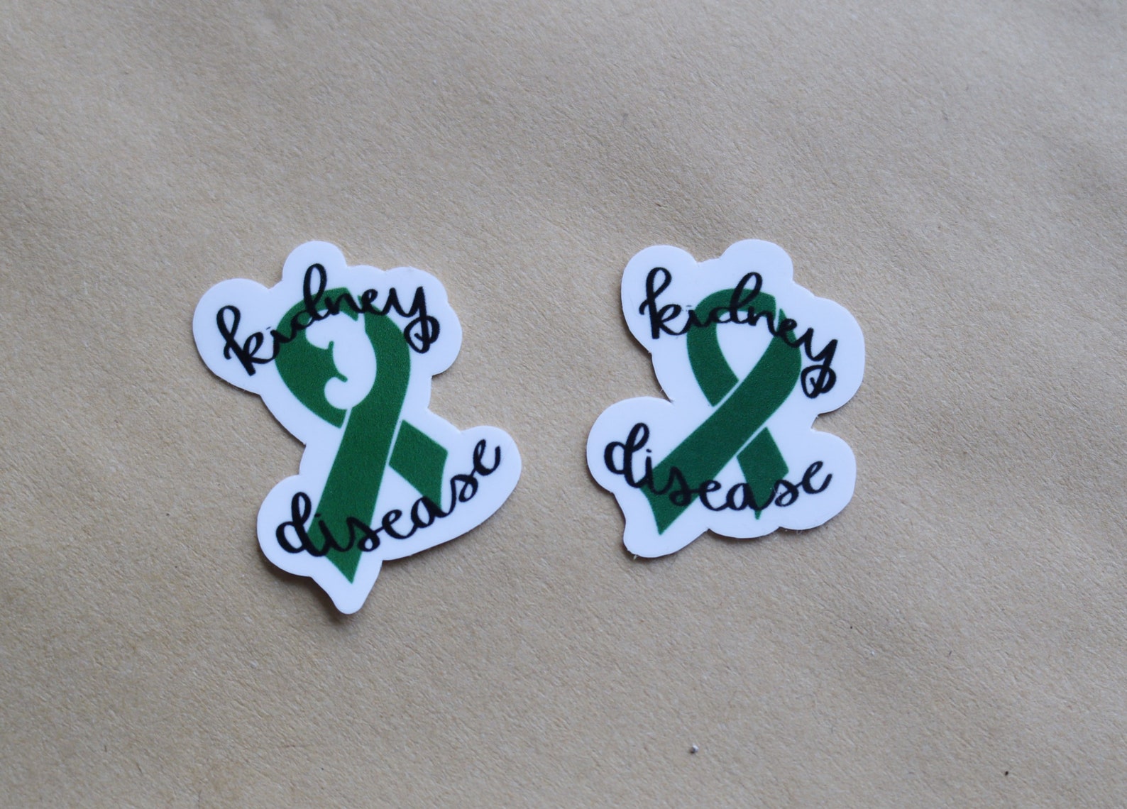 Kidney Disease Ribbon Duo Pack Green Ribbon Awareness Sticker Etsy