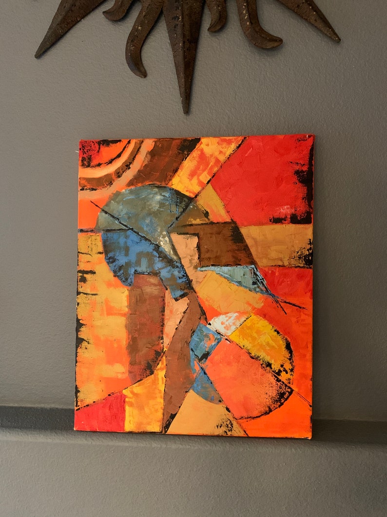 Abstract Red Oil Painting Abstract Wall Art Red Wall Etsy