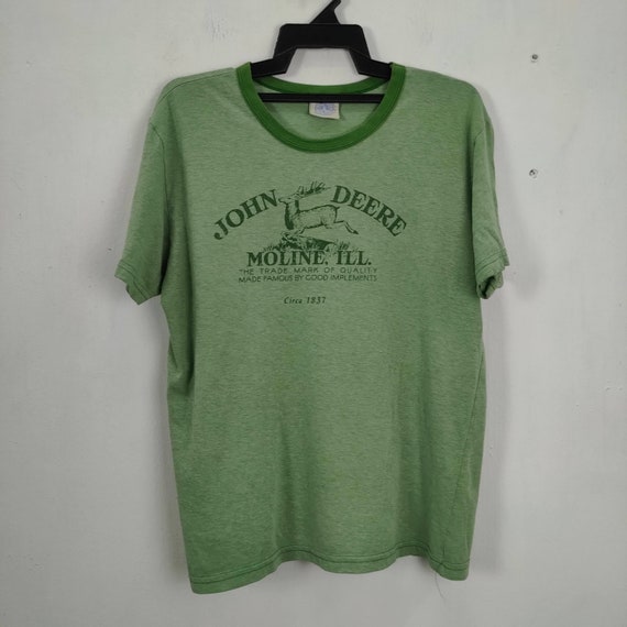 Vtg John Deere Ringer Tshirt