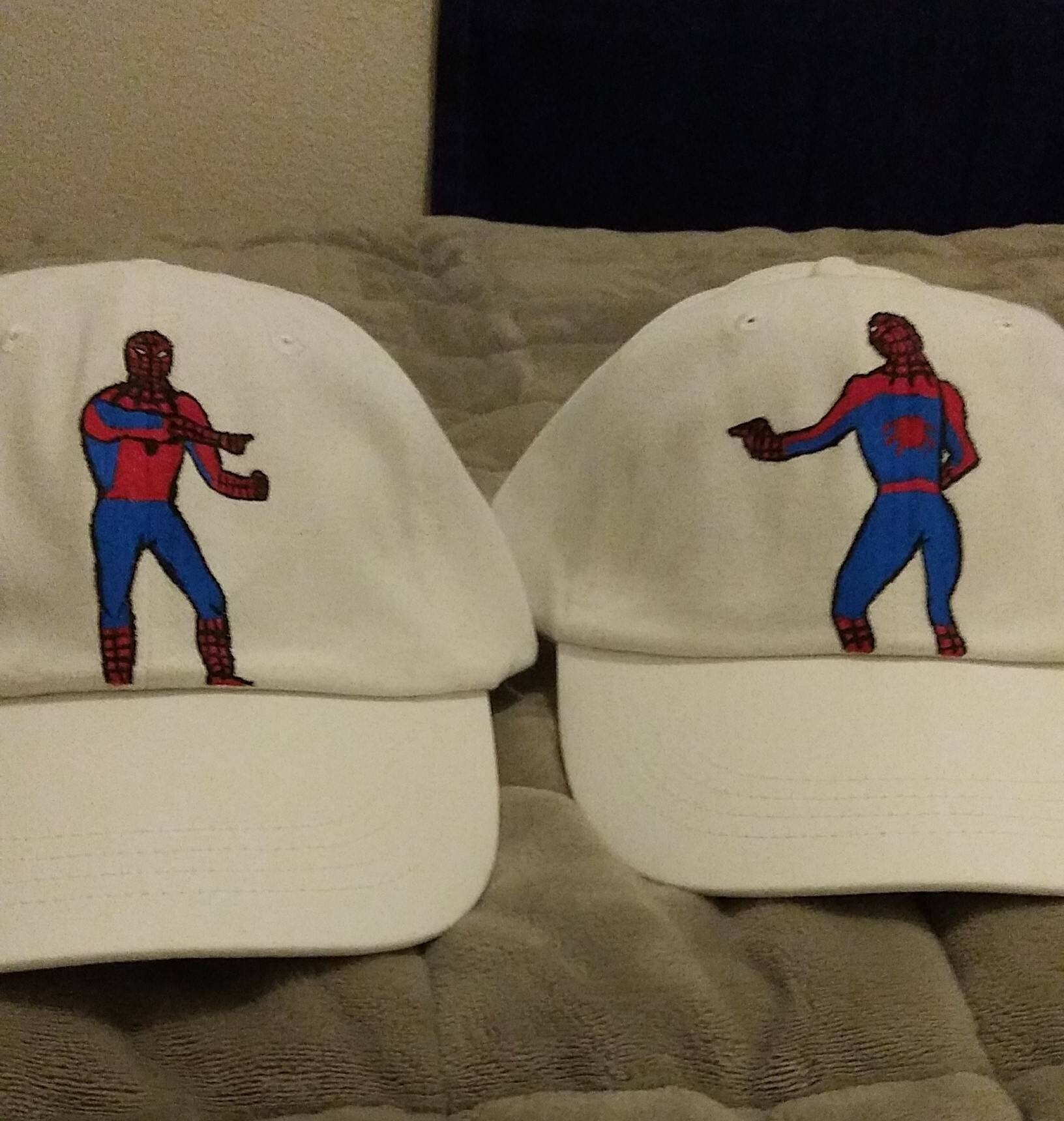 Spiderman Pointing Meme Couples Caps  Etsy