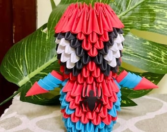 Ręcznie robiona figurka superbohatera 3D origami - kolekcja figurek akcji Spidermana