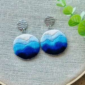 Handmade Blue Statement Earrings, Bold Drop Earrings, Unique Dangle Earrings, Blue Jewelry, Fashion Earrings