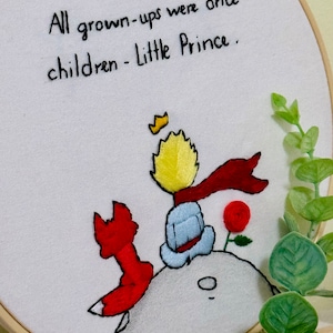 Finished embroidery, handmade wall decor, wall hanging decoration, embroidery hoop, hand embroidery, embroidery art - Little prince