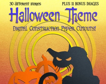 Halloween 3D Digital Paper Cut Imágenes 3D - JPEG - PNG Archivos - 30 NEGRO Más 11 Imágenes de bonificación! 41 ¡Imágenes en total! Arte Temático de Halloween