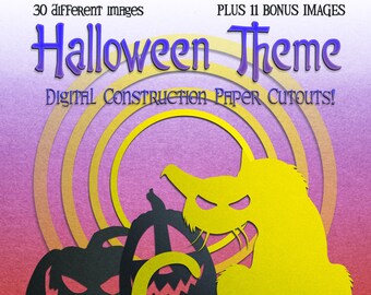 Imágenes 3D de corte de papel digital 3D de Halloween - JPEG - Archivos PNG - ¡30 AMARILLOS más 11 imágenes de bonificación! ¡41 imágenes en total! Arte temático de Halloween