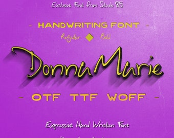 DonnaMarie - Escrito a mano - Fuente. Formato OTF, TTF y WOFF. Para impresión, digital, web.