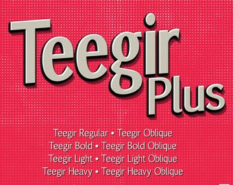 Teegir Plus - Fuente Sans Serif. Formato OTF, TTF y WOFF. Para impresión, digital, web.