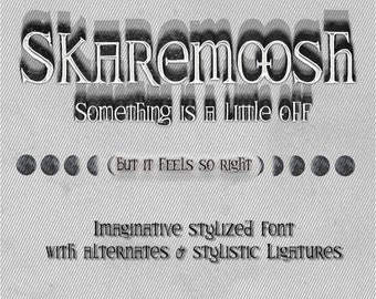 Skaremoosh - Fuente. Formato OTF, TTF y WOFF. Para impresión, digital, web.