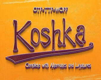 Koshka - Fuente. Formato OTF, TTF y WOFF. Para impresión, digital, web.