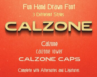 Calzone - Fuente. Formato OTF, TTF y WOFF. Para impresión, digital, web.