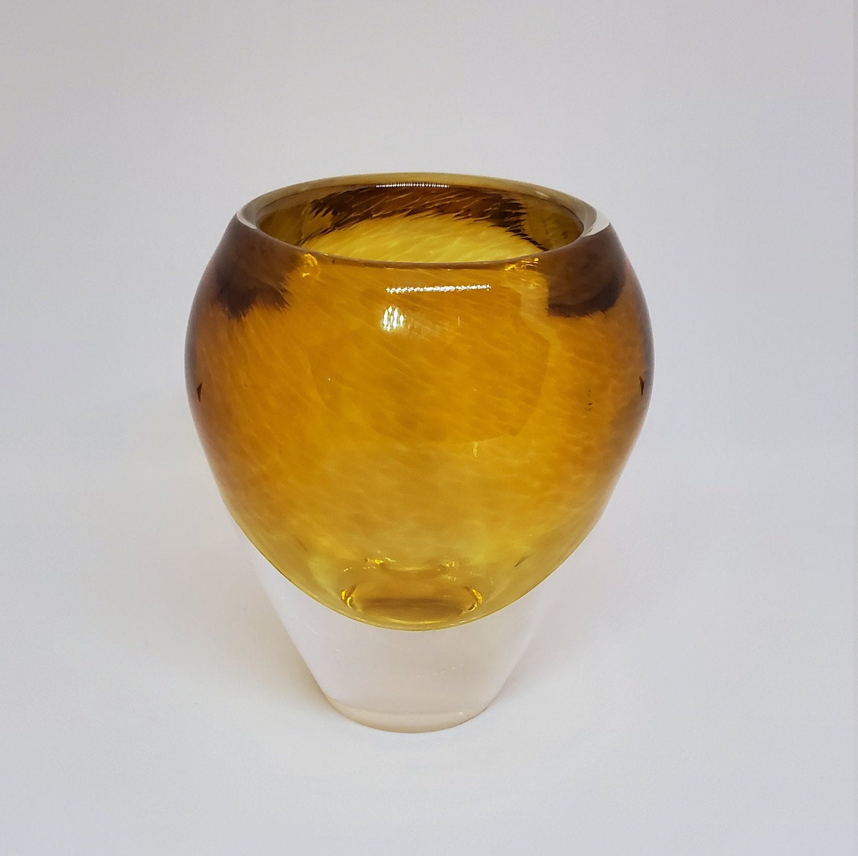 Golden Amber Vase Etsy