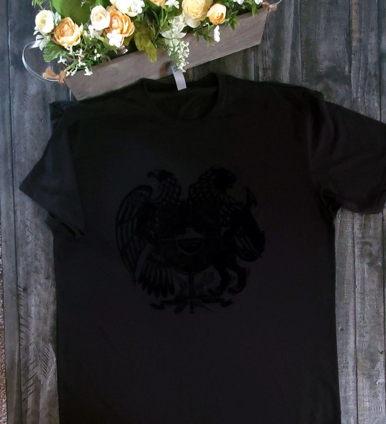 The National Coat of Arms of Armenia T shirts Flock Vinyl Cut Armenian t shirt