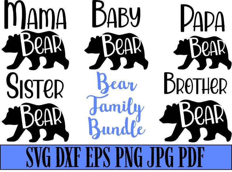 Download Silhouette Brother Bear Cricut Bear Family Svg Dxf Eps Png Pdf Baby Bear Svg Mama Bear Svg Sister Bear Clip Art Art Collectibles Jewellerymilad Com