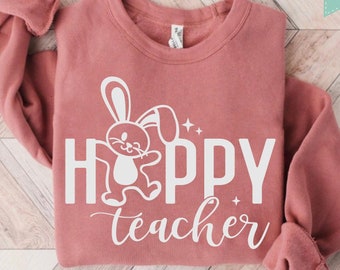 Hoppy Teacher Svg file, Teacher Bunny Svg, Teacher Easter Svg, Teacher Easter Shirt Svg, Teacher Svg, Happy Easter Svg, Happy Teacher Svg