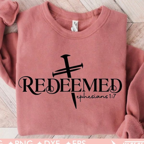 Redeemed Svg, Cross Nails Svg, Christian Svg, Jesus Svg, Christian Shirt Svg, Faith Svg, Religious Svg, Svg Cut Files, Silhouette Cameo