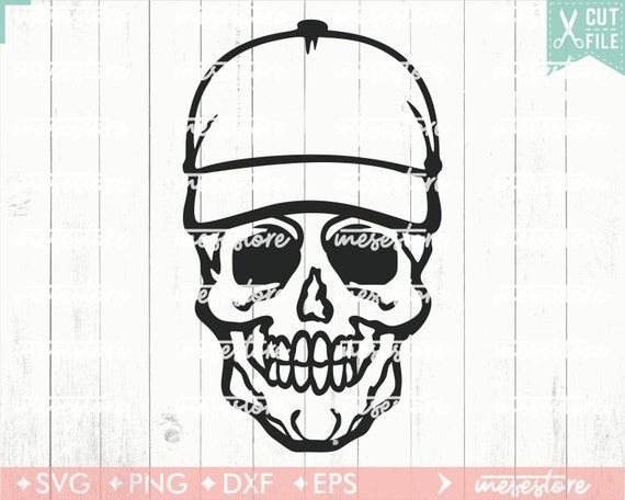 Baseball Hat Skull With SVG File Svg Dxf Eps Png Files for | Etsy