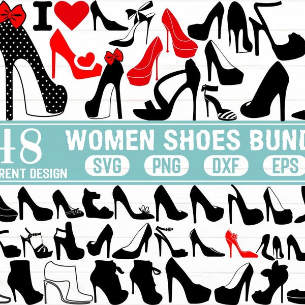 High Heels Bundle SVG / Woman Shoes Svg / Stiletto heels SVG / Svg files for Cricut Silhouette / svg dxf eps png / Cricut cut file