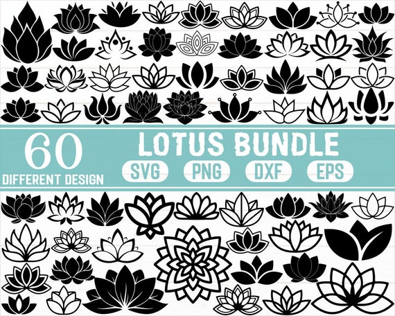 Scrapbooking lotus vector lotus svg Cut file lotus Silhouette Cameo
