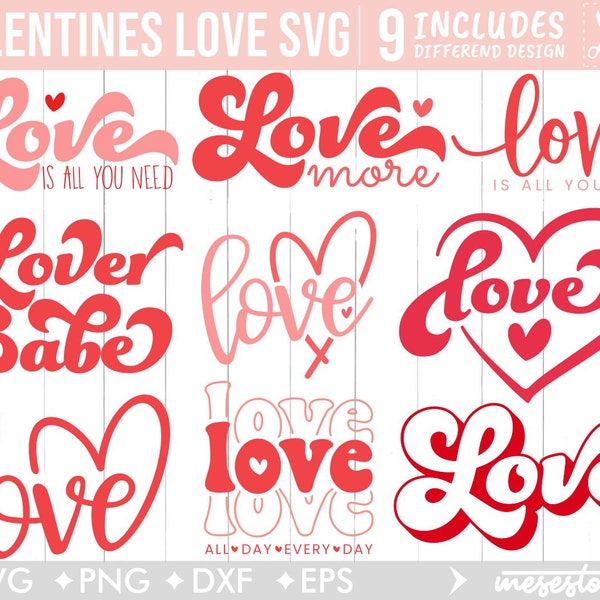 Valentine Love Svg Bundle, Valentine Shirt svg, Mom svg, Mom Life, Svg Dxf Eps Png Files for Cutting Machines Cameo Cricut, Valentine png
