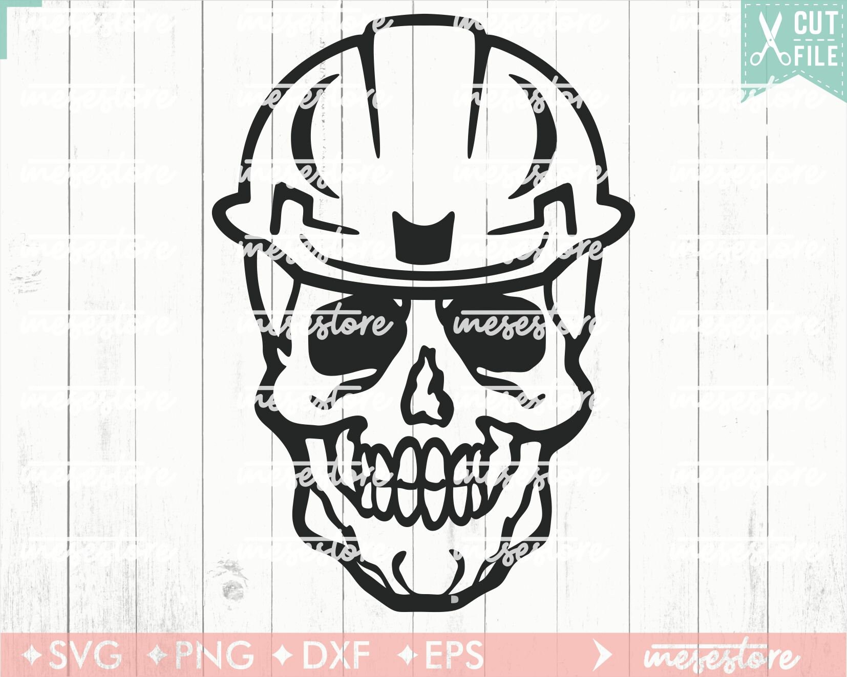 Skull With Hard Hat SVG Datei Svg Dxf Eps Png Dateien für - Etsy Schweiz