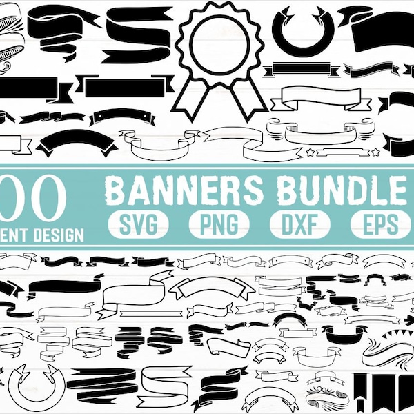 Banner SVG / Label SVG / Scroll SVG / Ribbon Banner svg / Flag svg / Text box svg / Clipart, stencil, decal, cut file, iron on, scrapbooking