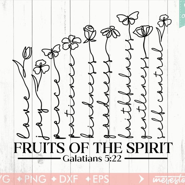 Fruits of the Spirit svg, Wildflowers svg, Bible Verse svg, Religious svg, Flowers svg, Scripture svg, Christian Tshirt Design,Scripture Svg
