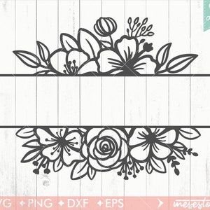 FREE Floral Split Monogram SVG