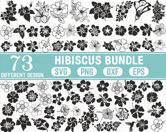 HIBISCUS SVG / Bundle SVG / Hawaii flower / silhouette, stencil, flower svg, floral svg, garden svg, cut file, clipart, iron on, cricut file