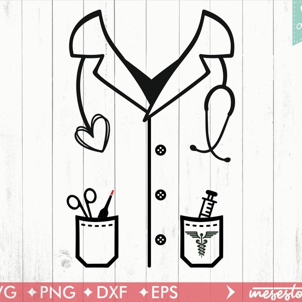 Nurse SVG, nurse uniform svg, nurse shirt svg, Svg Dxf Eps Png Files for Cutting Machines Cameo Cricut, doctor svg, nurse costume svg, nurse