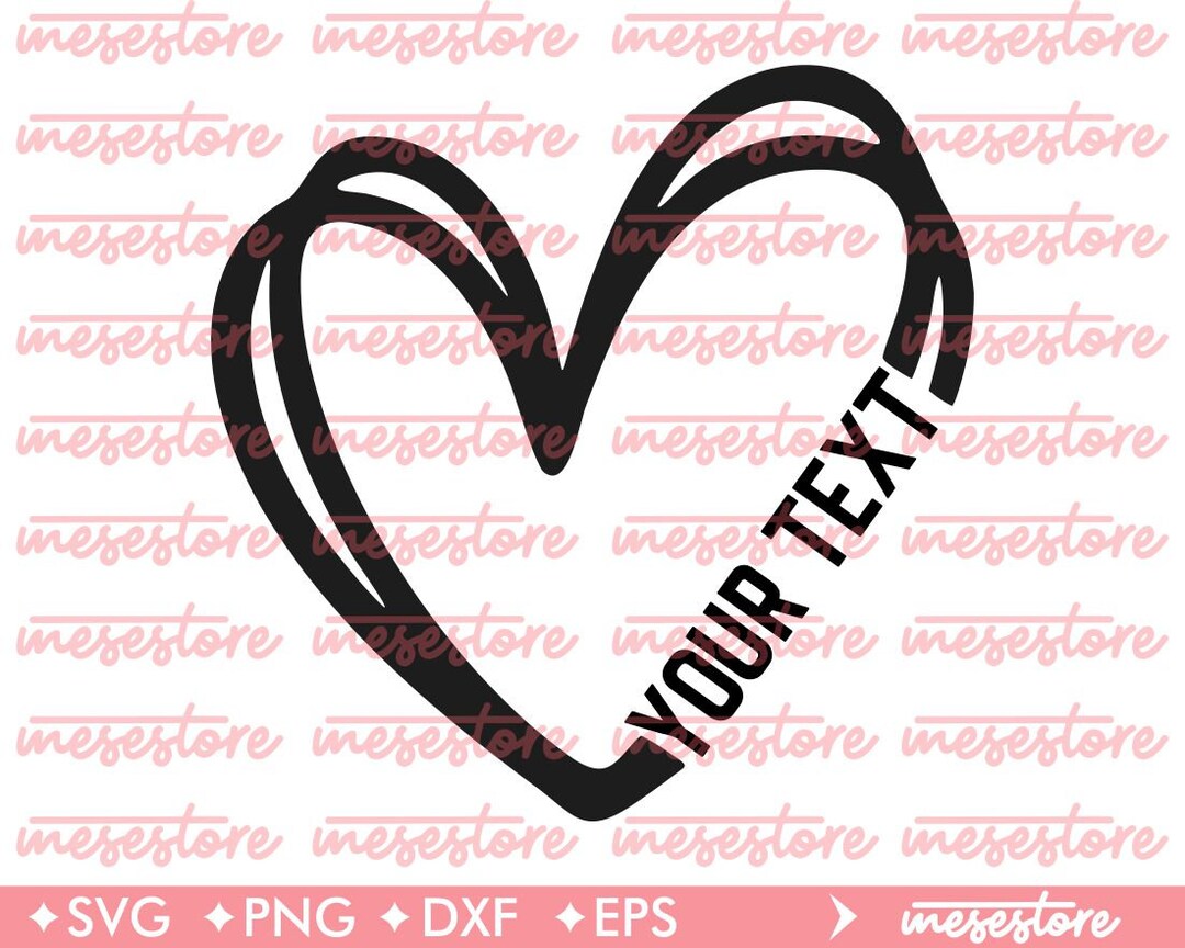 Doodle Heart SVG, Heart Svg, Svg Dxf Eps Png Files for Cutting Machines ...