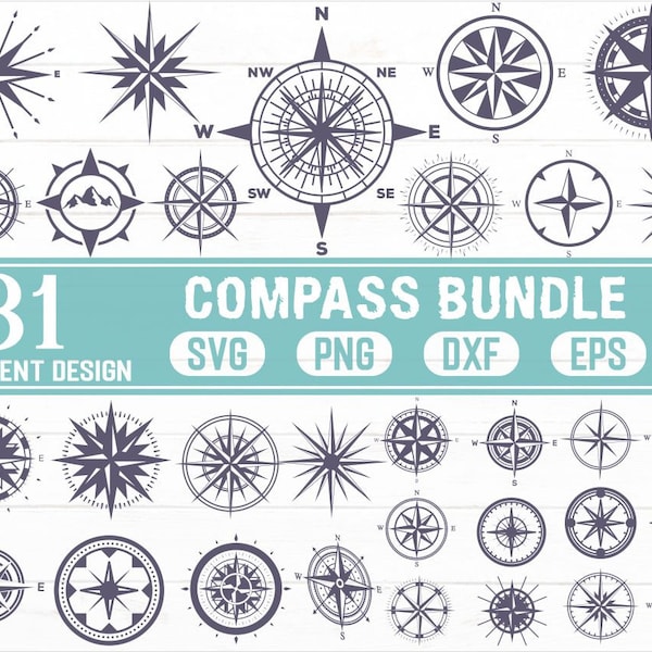 COMPASS SVG / nautical compass svg / Wine direction / Navigate Svg / Dxf, PNG, clipart, stencil, silhouette, cut file, print file, t-shirt