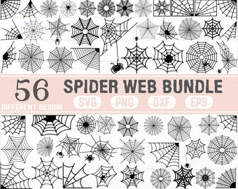 Spider Web SVG / Spiders and Spider Web SVG files / Clipart PNG Transparent included / Cricut Silhouette / Eps, dxf, png, svg, Digital files