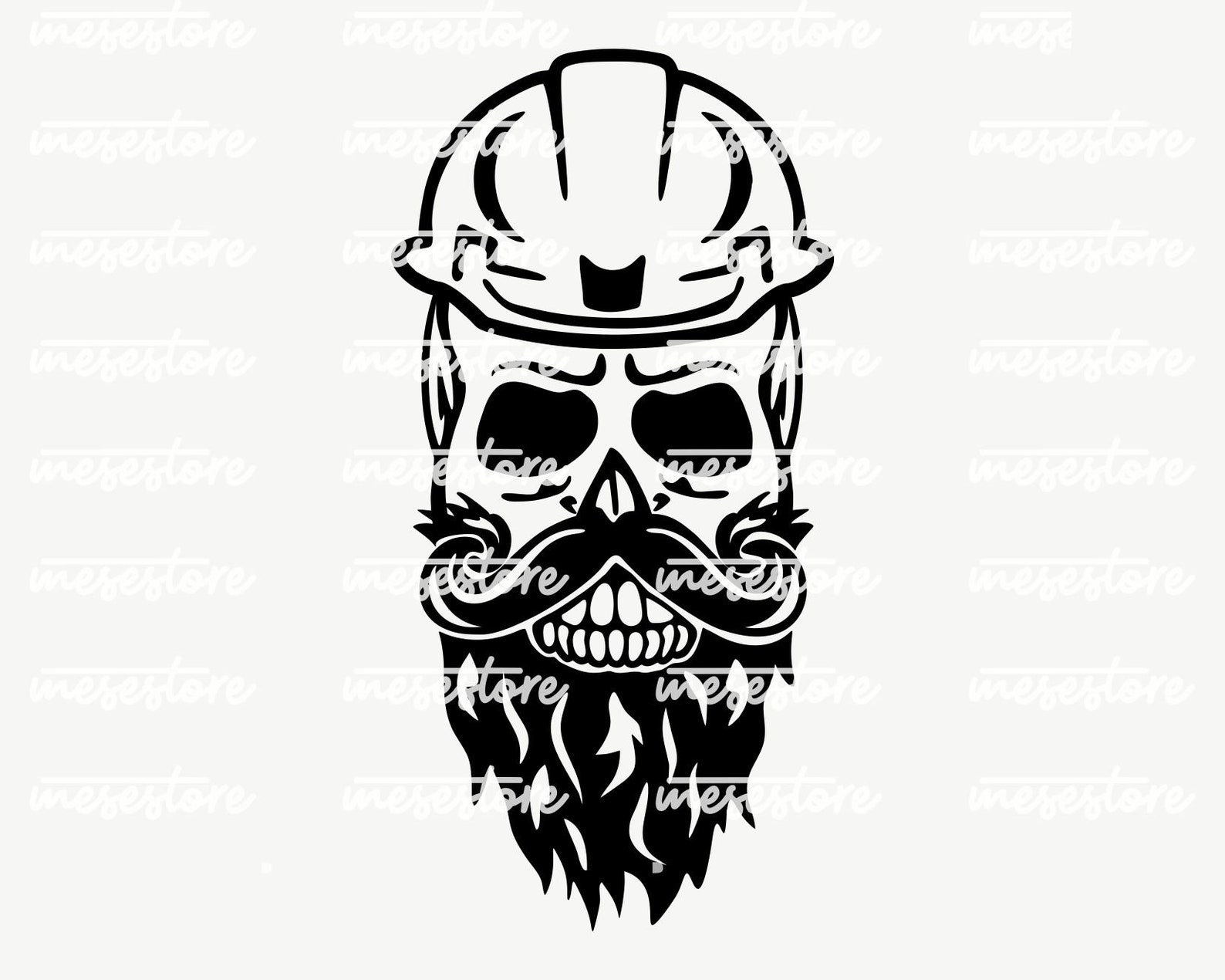 Bearded Skull With Hard Hat SVG File Svg Dxf Eps Png Files - Etsy New ...